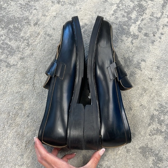 All Saints Dalias Leather Penny Loafers Studded Black Business Wedding Men Sz 13 - Picture 10 of 16